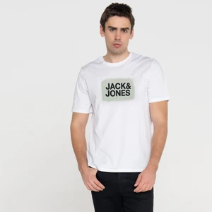 Jack & Jones Erkek Bisiklet Yaka Baskili Tisört - Star