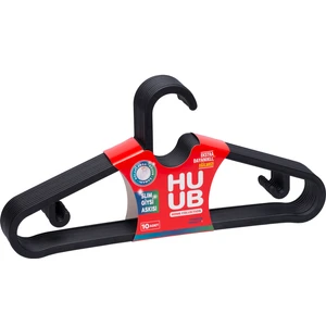 Huub Hanger Collection 40 Adet Plastik Slim Askı, Elbise Askısı, Kıyafet Askısı, Siyah Askı