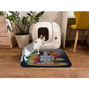 Büyük Boy Elekli Tuvalet Önü Desenli Kedi Kumu Paspası 60 x 80 cm