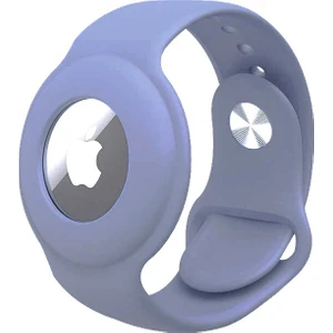 Apple Airtag Silikon Kordon Bileklik Lavanta Gri