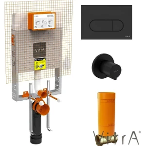 Mat Siyah Gömme Rezervuar Seti 8 Cm, 768-1851,740-2211-A4146136