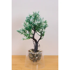 Dekoratif Çift Cıdar Saksılı Yapay Lavanta Çiçeği Beyaz 25 cm  EVA-5855 C1-1-423