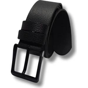 Dana Derisi Erkek Kemer, 4.5 cm Genişlik, Siyah Çelik Toka, Kot Pantolon ve Kanvas Uyumlu