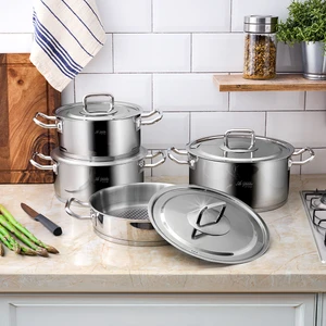 Vento Prestige Steel Kapak 8 Parça Tencere Seti