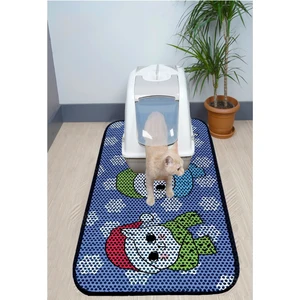 Xxl Büyük Boy Elekli Tuvalet Önü Desenli Kedi Kumu Paspası 60X120 cm
