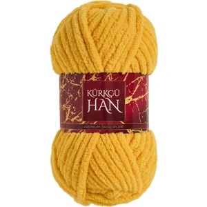 Kürkçü Han Lüks Kadife 100 gr 60M El Örgü İpi Sarı
