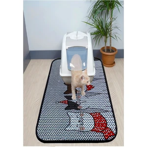 Xxl Büyük Boy Elekli Tuvalet Önü Desenli Kedi Kumu Paspası 60X120 cm