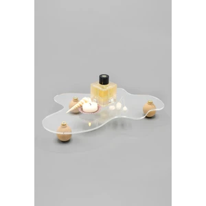 Ahşap Ayaklı Dalgalı Şeffaf, Dekoratif Düzenleyici, Sunumluk