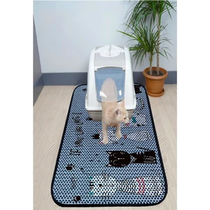 Xxl Büyük Boy Elekli Tuvalet Önü Desenli Kedi Kumu Paspası 60X120 cm