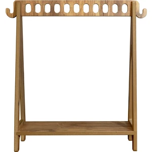 Industrial Living Çocuk Dolabı - Elbise Askılığı - Bebek Odası - 11 Askılıklı - Mdf - Ceviz