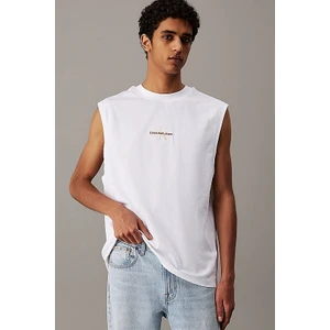 Erkek Ck Sleeveless Kolsuz T-Shirt - Beyaz