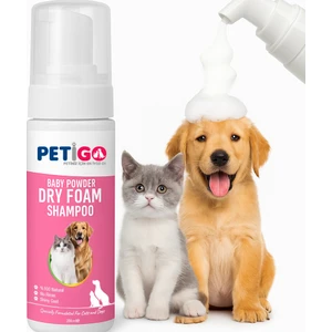 🧴 Petigo Baby Powder Dry Foam Shampoo 200 ml – Kedi ve Köpekler Için Durulama Gerektirmeyen Kuru Köpük Şampuan