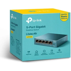 Tp-Link LS105G 5 Port 10-100-1000 Mbps Switch Metal Kasa
