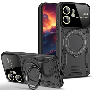 M.tk moveteck Xiaomi Redmi Note 14 Kılıf Magsafe Dönebilen Halkalı Standlı Kamera Lens Korumalı Gold Detaylı Military Tank Kapak