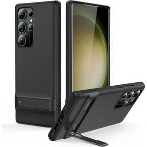 Samsung S23 Ultra Kılıf Standlı Kickstand Silikon - Siyah