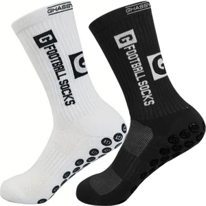 Ghassy Co. 2'li Erkek Kaydırmaz Tabanlı Futbol Koşu Fitness Pamuklu Spor Çorabı