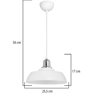 Arya Tekli Avize Opal/krom