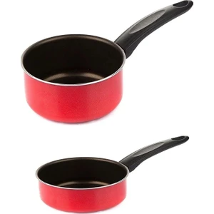 Paslanmaz Çelik Teflon Sütlük ve Sosluk Set Yanmaz Yapışmaz 14CM