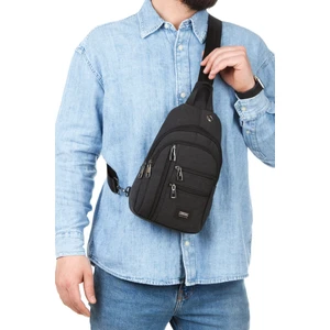 Unisex Siyah Omuz Çantası Su Geçirmez Kanvas Kumaş Body Bag Çift Taraflı Çapraz Postacı Çanta