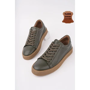 Craw Kalın Taban Bağcıklı  Deri Erkek Günlük Casual Sneaker