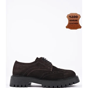 Amour  Bağcıklı Hakiki Deri Kalın Taban Günlük Casual Makosen Kadın Loafer Ayakkabı