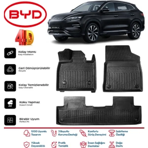 Seal-U Dm-I 2024 ve Sonrası 4.5d Premium Havuzlu Siyah Paspas Takımı Kokusuz