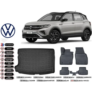 T-Cross 2025 Model Üst Bagaj Havuzu Araca Özel Siyah Havuzlu Paspas Takımı Sett