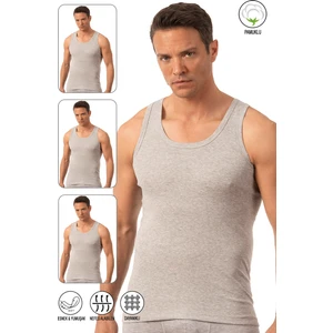 Özkan Underwear 0113 3'lü Paket  Erkek Kalın Askılı Pamuklu Esnek Yumuşak Ribana Atlet