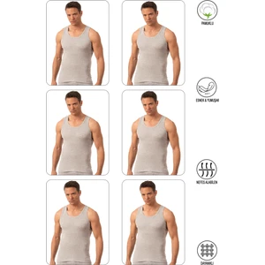 Özkan Underwear 0113 6'lı Paket  Erkek Pamuklu Ribana Atlet
