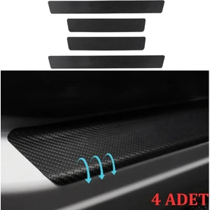 Araç Içi Karbon Kapı Eşik Bandı Kapı Eşiği Folyo Orijinal Hava Kanallı 4'lü Set Tüm Araçlara Uygundur