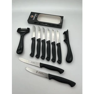 Siyah Simli Meyve Bıçağı, Doğrama Bıçağı ve Soyacak Full Set 10 Parça
