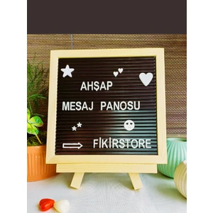 Fikir Store Fikirstore Ahşap Çerçeveli Özelleştirilebilir Mesaj Panosu Yazı Tahtası Seti
