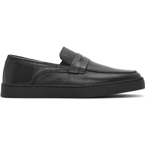 Erkek Siyah Deri Casual Loafer 25SFD680818