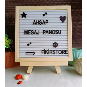 Fikir Store Fikirstore Ahşap Çerçeveli Özelleştirilebilir Mesaj Panosu Yazı Tahtası Seti