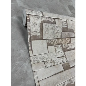 3 Boyutlu Taş Desenli Ithal Duvar Kağıdı - 5 M² - Tutkal Dahil