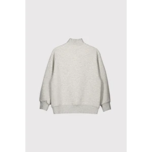 Dik Yaka Fermuarlı Sweatshirt