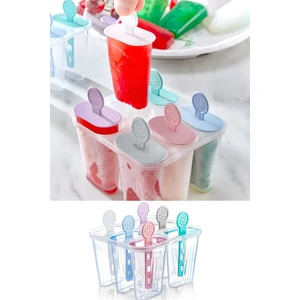 Renkli Pratik 6 Lı Meybuz Dondurma Kalıbı | 6 Adet Buz Meybuz ve Dondurma Kalıbı