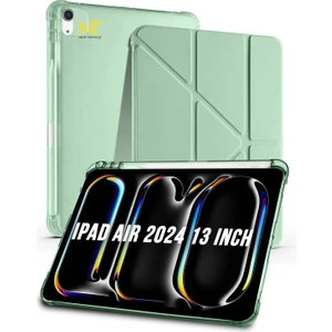 Nezih Case Apple iPad Air 2024 / 2025 13 Inch Uyumlu Tri Folding Kalem Bölmeli Uyku Modlu Akıllı Kılıf