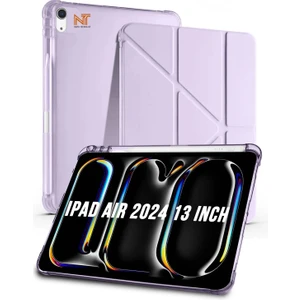 Nezih Case Apple iPad Air 2024 / 2025 13 Inch Uyumlu Tri Folding Kalem Bölmeli Uyku Modlu Akıllı Kılıf
