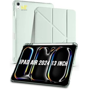 Nezih Case Apple iPad Air 2024 / 2025 13 Inch Uyumlu Tri Folding Kalem Bölmeli Uyku Modlu Akıllı Kılıf