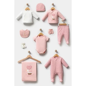 Sevimli Sepetteki Ördek Desenli 10 Parça Kutulu Yenidoğan Hastane Çıkışı Zıbın Seti