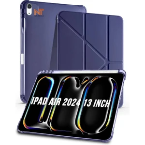 Nezih Case Apple iPad Air 2024 / 2025 13 Inch Uyumlu Tri Folding Kalem Bölmeli Uyku Modlu Akıllı Kılıf