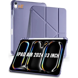 Nezih Case Apple iPad Air 2024 / 2025 13 Inch Uyumlu Tri Folding Kalem Bölmeli Uyku Modlu Akıllı Kılıf
