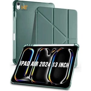 Nezih Case Apple iPad Air 2024 / 2025 13 Inch Uyumlu Tri Folding Kalem Bölmeli Uyku Modlu Akıllı Kılıf