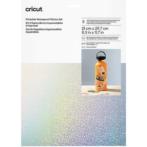 Crıcut 2010353 Yazdırılabilir Suya Dayanıklı Beyaz Holografik Çıkartma Seti - A4 - 5 Sayfa