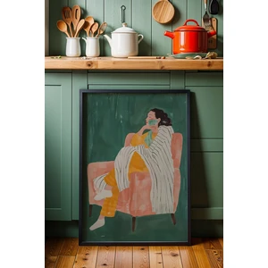 Kahve Mutfak Dekoru Ahşap Çerçeveli Mutfak Duvar Tablosu