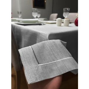 Zeren Home Piko Sarma Detaylı Polyester Keten Dertsiz Simli Masa Örtüsü