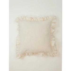 Galia Tasarım Bohem Fırfırlı Kırlent Kılıfı - Krem