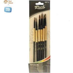 Yeni Seri 6 Lı Yuvarlak Detay Set 6 Adet Fırça  (2,4,6,8,10,12 Numara)