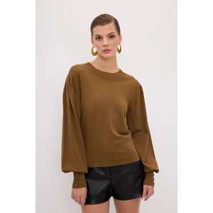 Karpuz Kollu Triko Kazak Tütün 13944048000